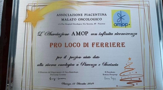 AMOP: Un rigraziamento a chi ha sostenuto la ricerca oncologica a Piacenza e provincia